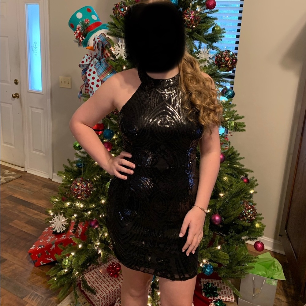 Lulus black formal dress, size L